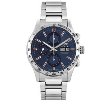 Montre Chronographe RSW La Neuveville - Automatique - Boîtier Acier PVD Or 42mm - Neuve Complète